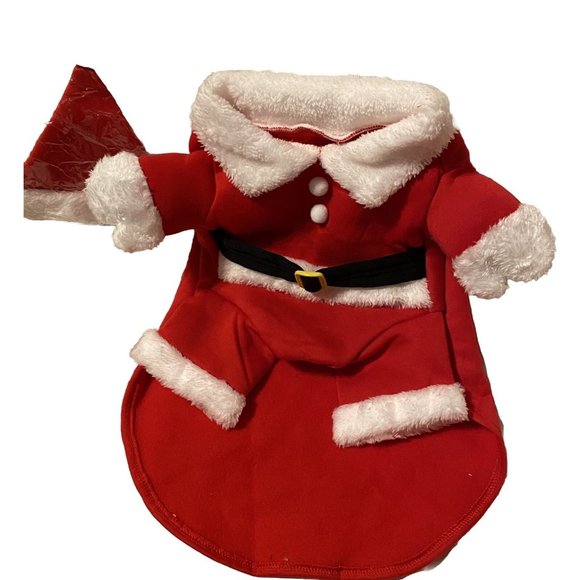 Pet Christmas Bundle Santa Claus Costume with Cap Hair Glove Bad To The Bone T - Picture 2 of 5